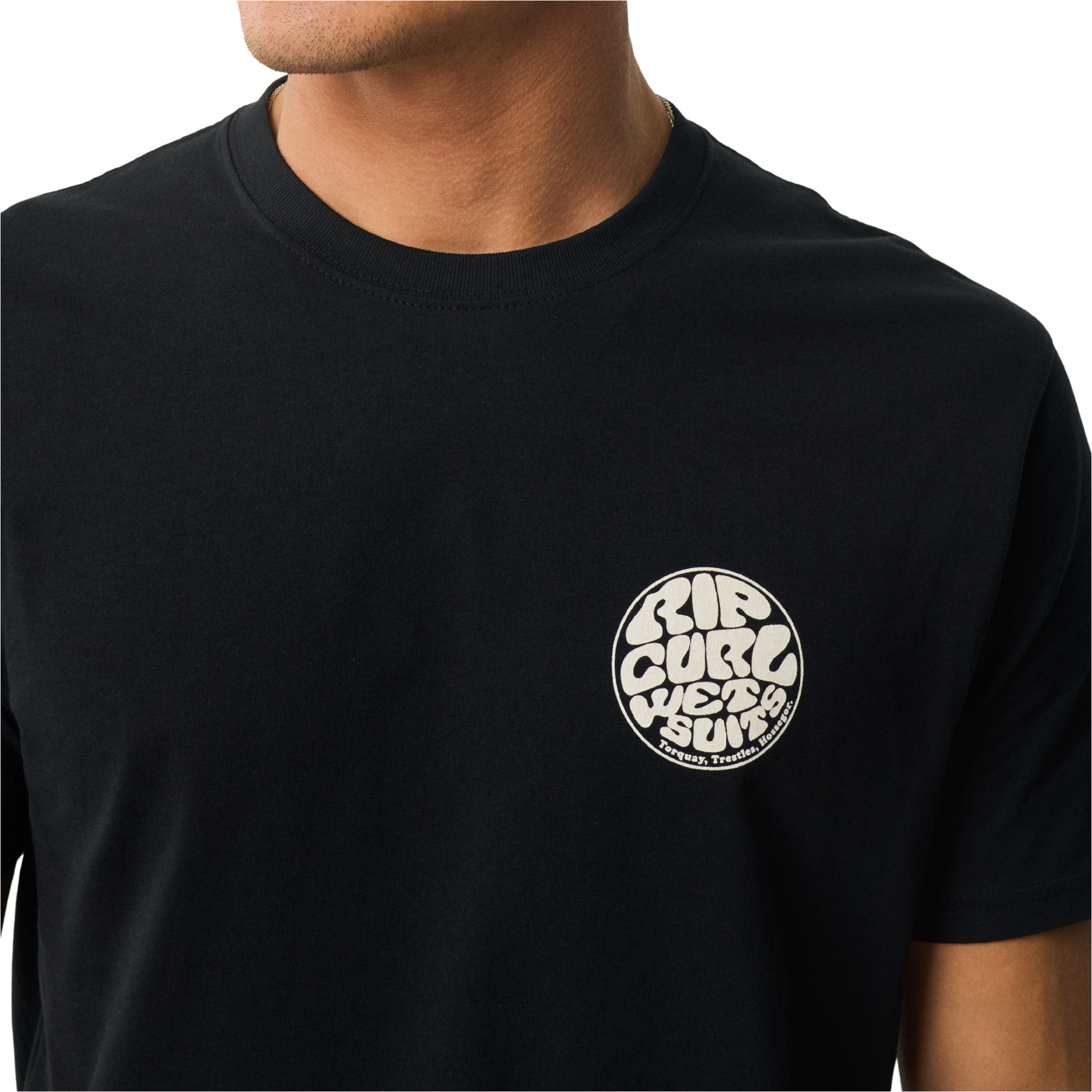 2026 Rip Curl Hombres Camiseta Icon Wettie 10VMTE - Black